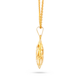 22K Gold FloralCut Pendant